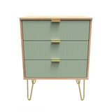 Linear 3 Drawer Midi Chest with Gold Hairpin Legs