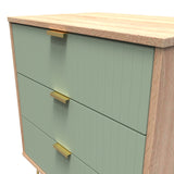 Linear 3 Drawer Midi Chest with Gold Hairpin Legs