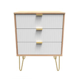 Linear 3 Drawer Midi Chest with Gold Hairpin Legs