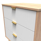 Linear 3 Drawer Midi Chest with Gold Hairpin Legs