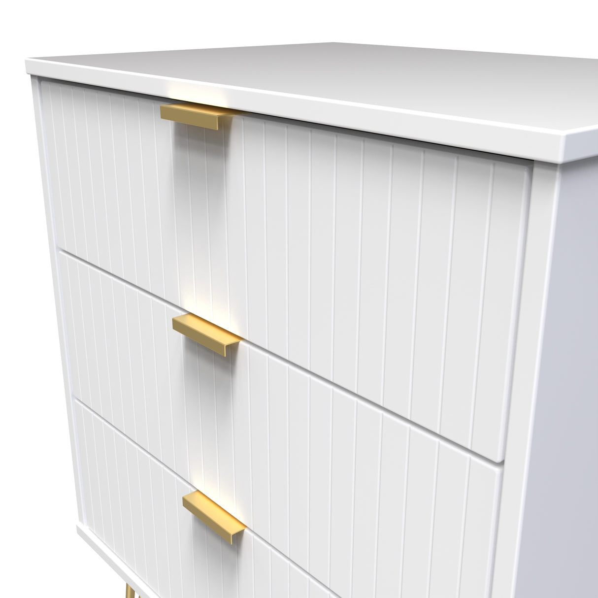 Linear 3 Drawer Midi Chest with Gold Hairpin Legs