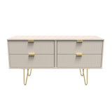 Linear 4 Drawer Bed Box with Gold Hairpin Legs