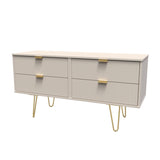 Linear 4 Drawer Bed Box with Gold Hairpin Legs