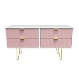 Linear 4 Drawer Bed Box with Gold Hairpin Legs