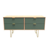 Linear 4 Drawer Bed Box with Gold Hairpin Legs