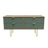 Linear 4 Drawer Bed Box with Gold Hairpin Legs