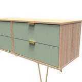 Linear 4 Drawer Bed Box with Gold Hairpin Legs