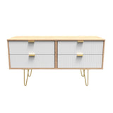 Linear 4 Drawer Bed Box with Gold Hairpin Legs