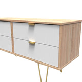 Linear 4 Drawer Bed Box with Gold Hairpin Legs