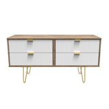 Linear 4 Drawer Bed Box with Gold Hairpin Legs