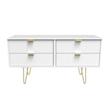 Linear 4 Drawer Bed Box with Gold Hairpin Legs