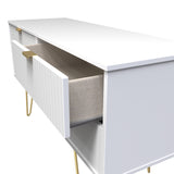 Linear 4 Drawer Bed Box with Gold Hairpin Legs