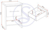 Seville 2 Door Wardrobe 3 Piece Bedroom Set