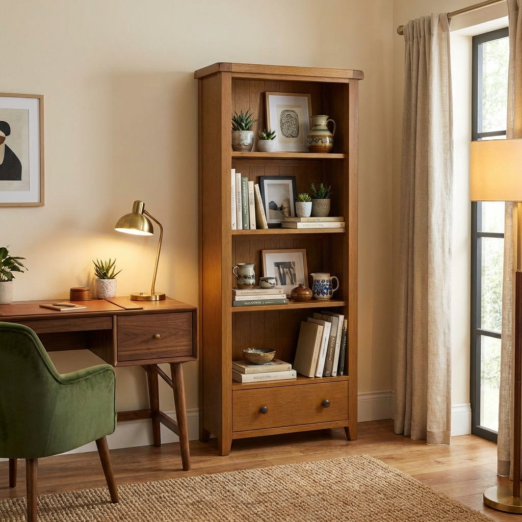 Bryce Large 4 Tier 1 Drawer Bookcase