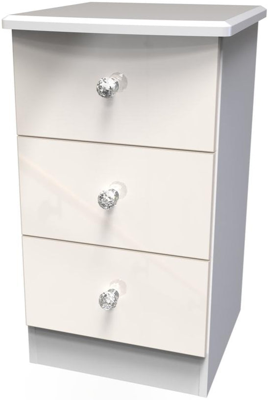 Lumiere 3 Drawer Bedside Table with Built-In Lights