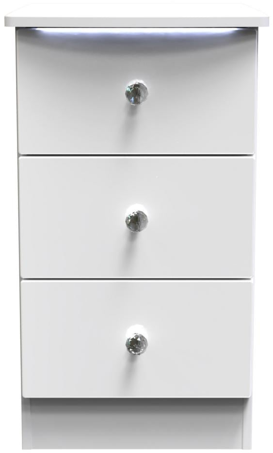 Lumiere 3 Drawer Bedside Table with Built-In Lights