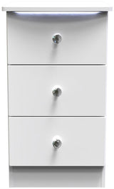 Lumiere 3 Drawer Bedside Table with Built-In Lights