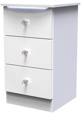 Lumiere 3 Drawer Bedside Table with Built-In Lights