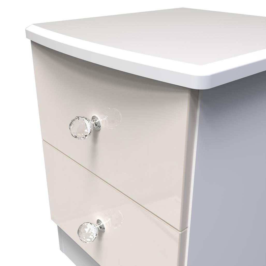 Lumiere 2 Drawer Bedside Table with Built-In Lights