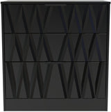 Las Vegas 3 Drawer Deep Chest with Black Handles