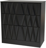 Las Vegas 3 Drawer Deep Chest with Black Handles