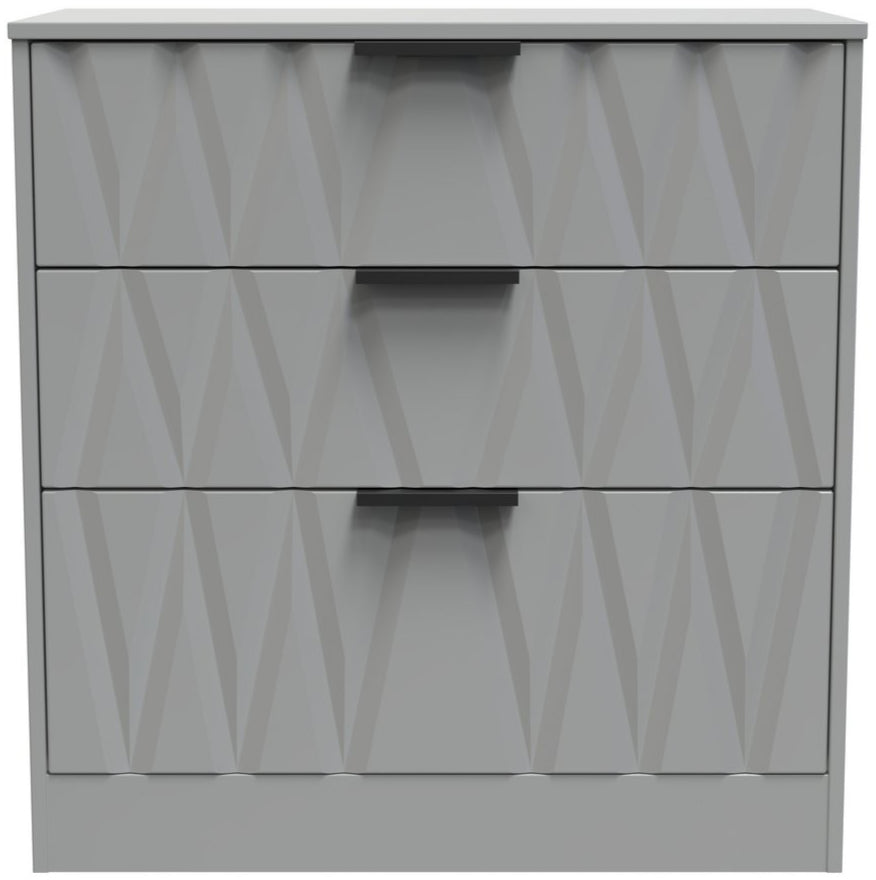 Las Vegas 3 Drawer Deep Chest with Black Handles