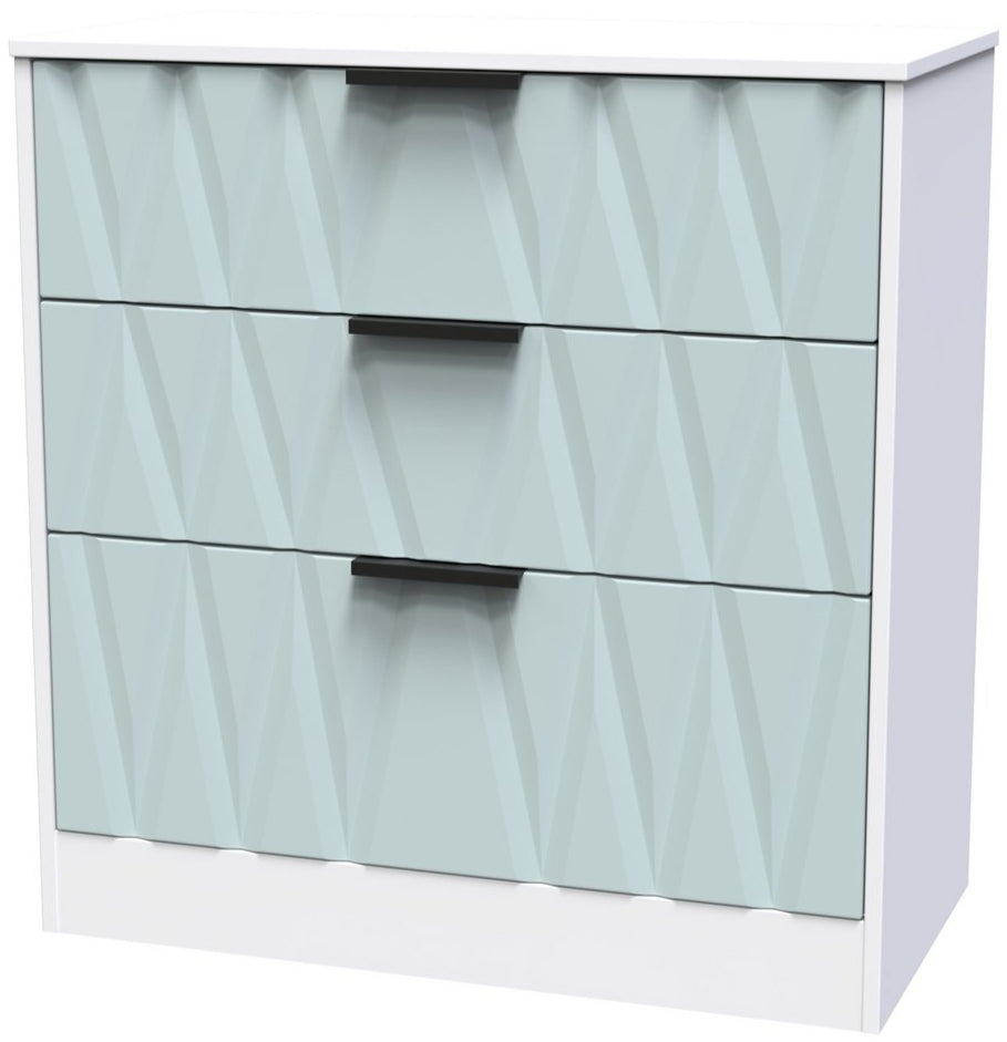 Las Vegas 3 Drawer Deep Chest with Black Handles