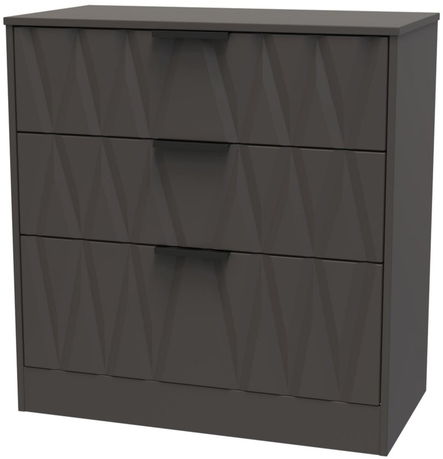 Las Vegas 3 Drawer Deep Chest with Black Handles