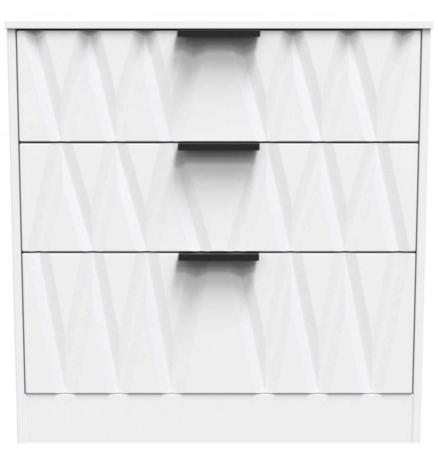 Las Vegas 3 Drawer Deep Chest with Black Handles