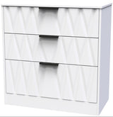 Las Vegas 3 Drawer Deep Chest with Black Handles