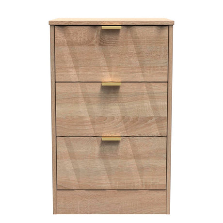 Las Vegas 3 Drawer Bedside Table with Gold Handles