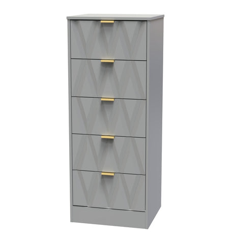 Las Vegas 5 Drawer Bedside Table with Gold Handles