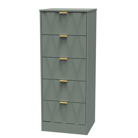 Las Vegas 5 Drawer Bedside Table with Gold Handles