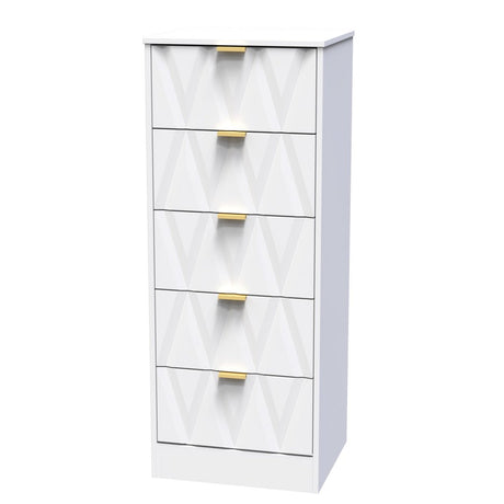 Las Vegas 5 Drawer Bedside Table with Gold Handles