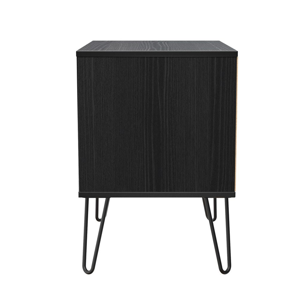 Harlequin 2 Drawer Midi Chest with Black Hairpin Legs