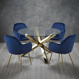 Pair of Lara Dining Chairs with Gold Legs