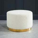 Lara Large White Teddy Pouffe