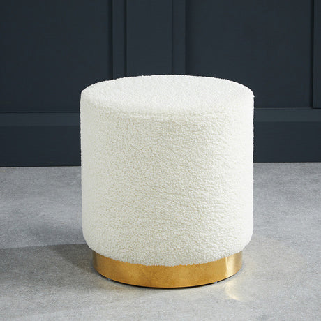 Lara White Teddy Pouffe