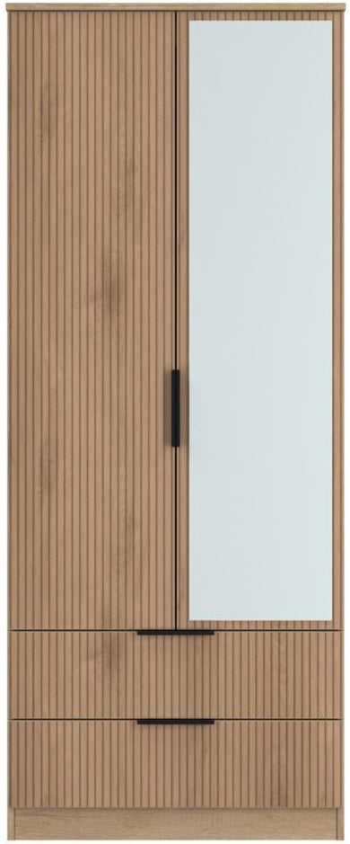 Java Mirrored 2 Drawer 2 Door Double Wardrobe