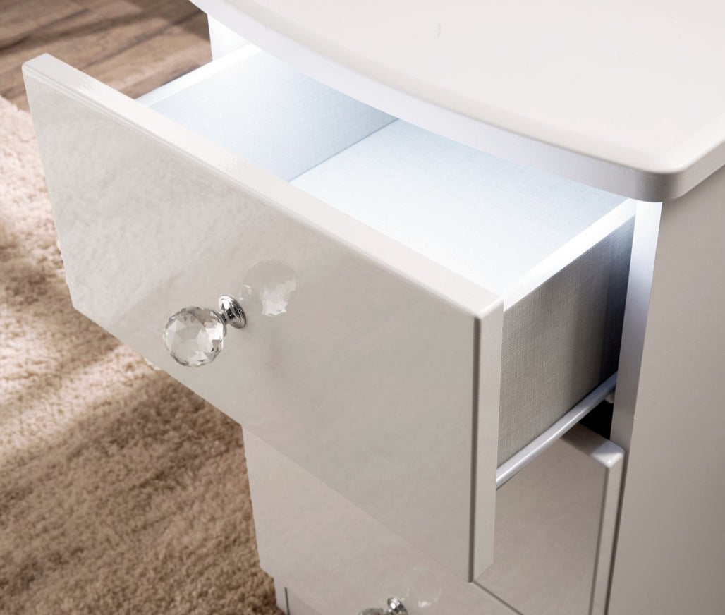 Lumiere 3 Drawer Bedside Table with Built-In Lights