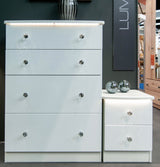 Lumiere 2 Drawer Bedside Table with Built-In Lights