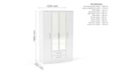 Lynx 4 Door 2 Drawer Mirrored Wardrobe