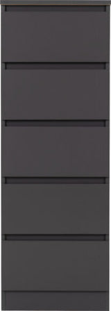 Malvern 5 Drawer Narrow Tallboy Chest of Drawers