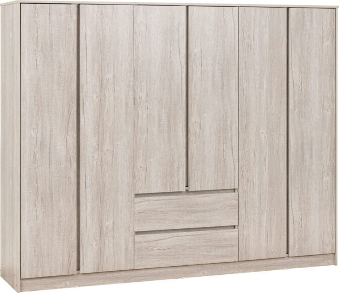 Malvern 6 Door 2 Drawer Wardrobe