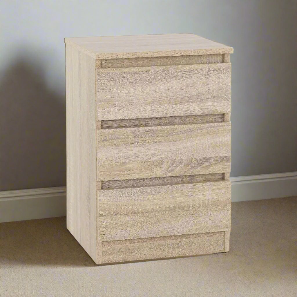 Malvern 3 Drawer Bedside Table