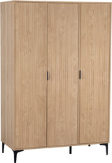 Miami Ridged 3 Door Fluted Triple Wardrobe