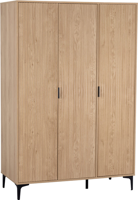 Miami Ridged 3 Door Fluted Triple Wardrobe