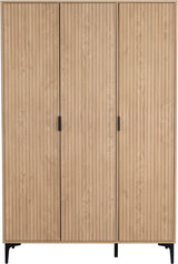 Miami Ridged 3 Door Fluted Triple Wardrobe