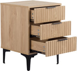 Miami Ridged 3 Drawer Fluted Bedside Table