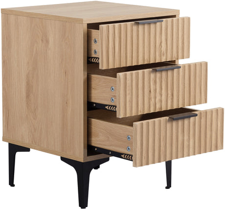 Miami Ridged 3 Drawer Fluted Bedside Table